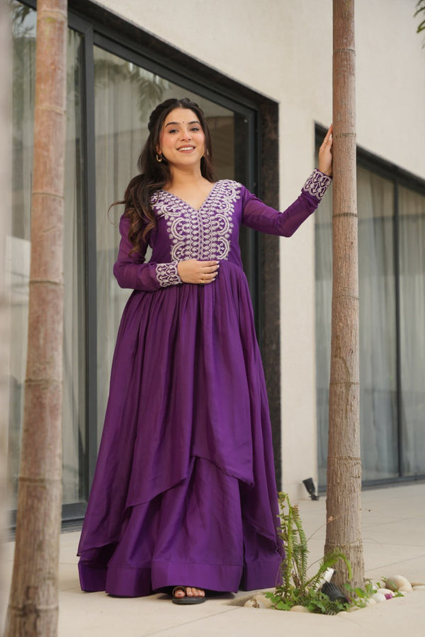 Reeva Premium Designer Double Flair Gown