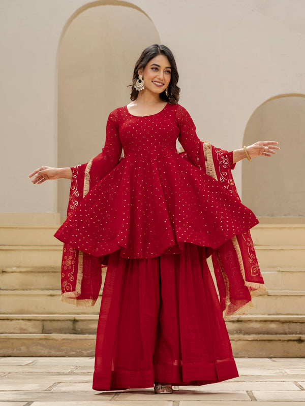 Aarvi Crimson Blush Kurta Set