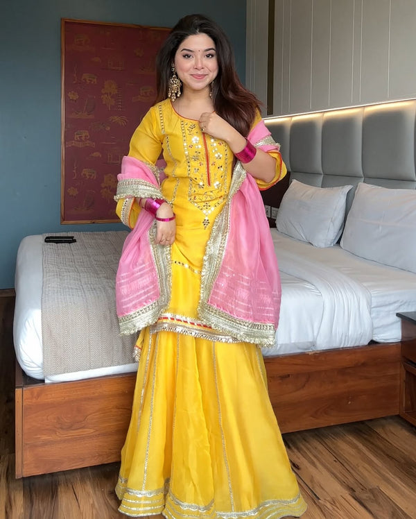 Golden Muse Sharara Set