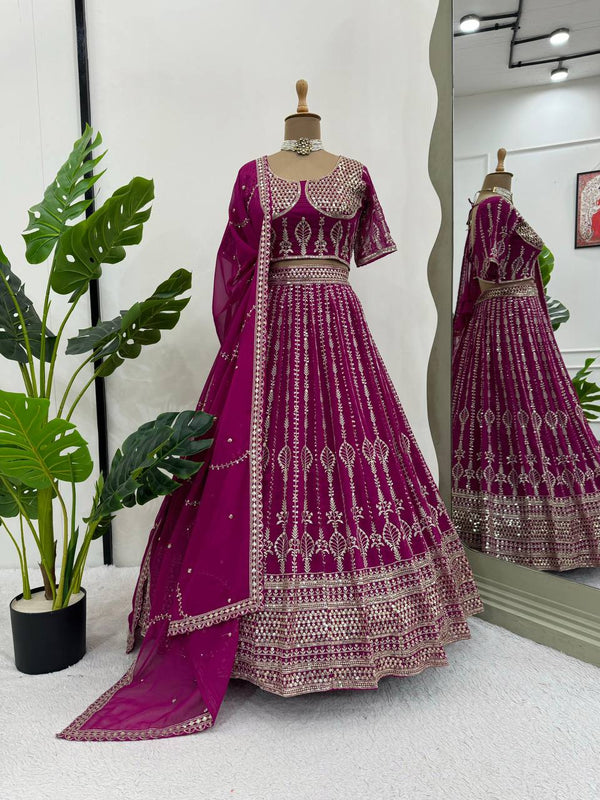 Desi Divas: Foux Gorgette Lehengha Choli