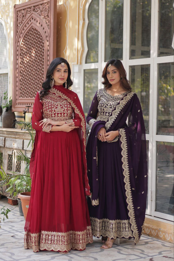 The Golden Maroon Threaded Elegance