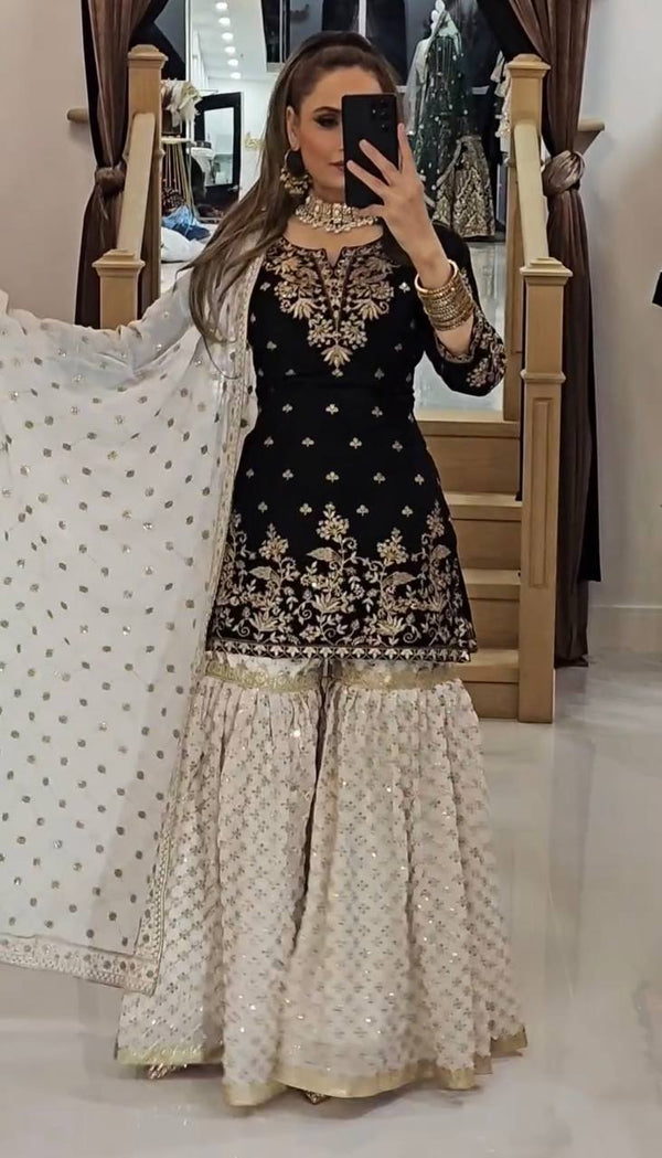 Nazakat Sharara  Delicate and graceful designs.