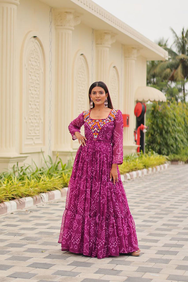 Rasika Bandhani Mirror Gown
