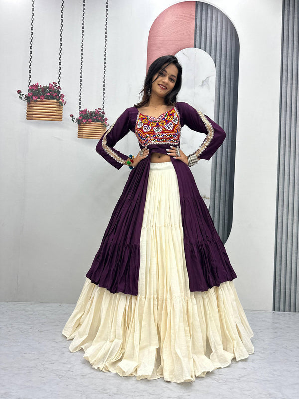Shivanshi Lehenga with Kutchi Embroidered Crop Top Navratri & Festive Designer Set