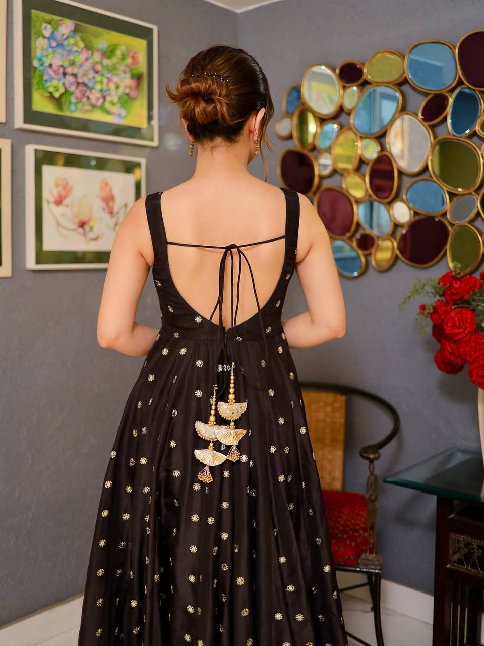 The Kiara Charm Dazzling Black Anarkali – Joozo Wear