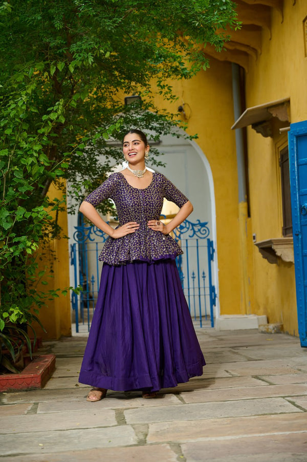 Tyaani Embroidered Threaded Glam Lehenga Tops