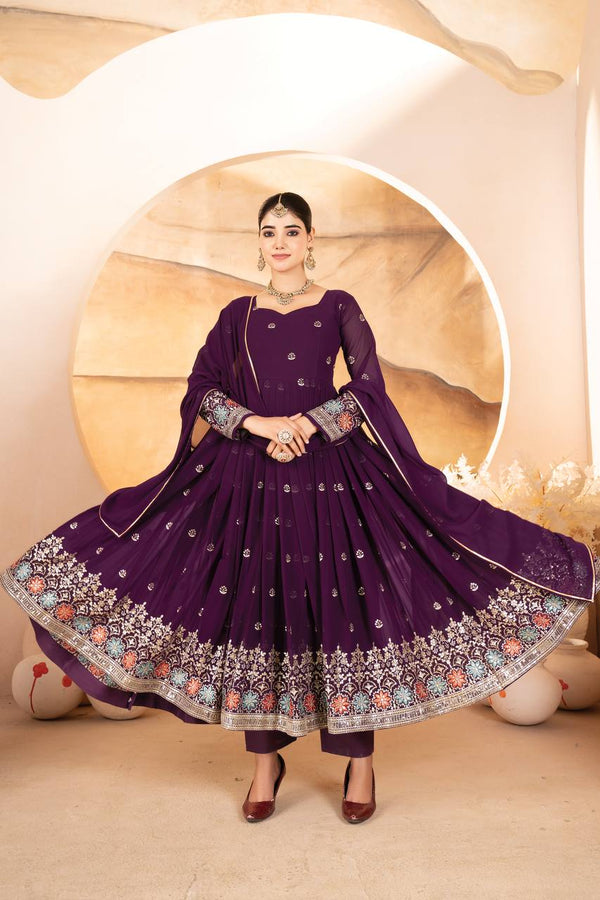 Ridhima Royal Purple Anarkali Gown