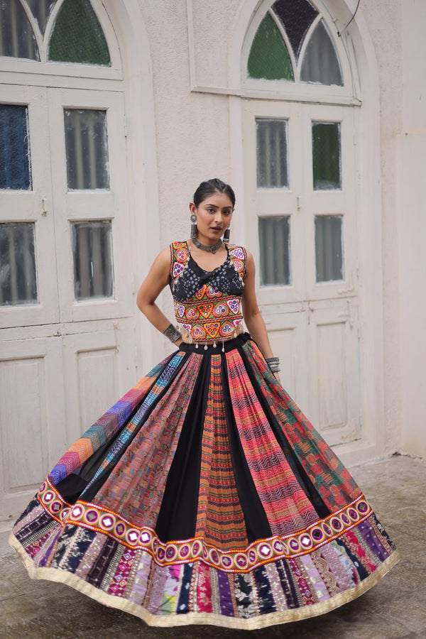 Ishita Handcrafted Multicolor Mirror Work Lehenga Choli