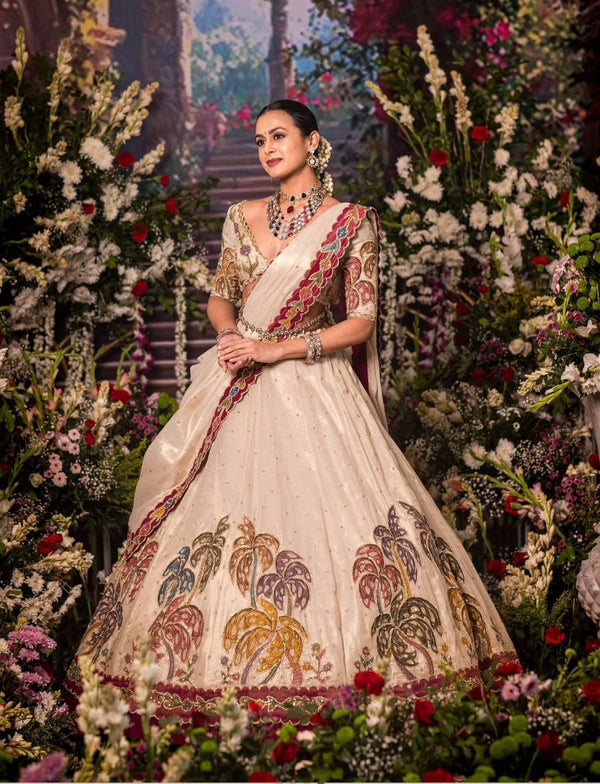 Garden of Grace - Tissue Simmer Silk Lehenga Choli