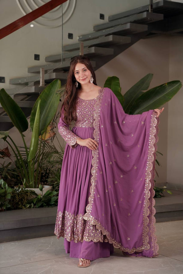 Samaira Heavy Faux Georgette Designer Party Wear Anarkali Gown