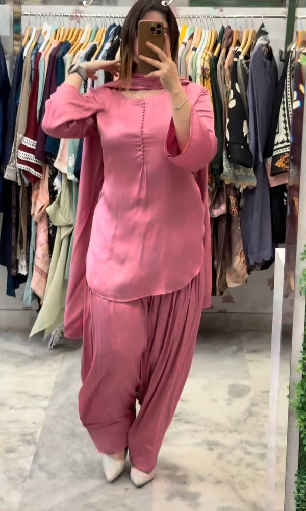 Timeless Grace: Plain Farshi Salwar Sets in Luxe Shades