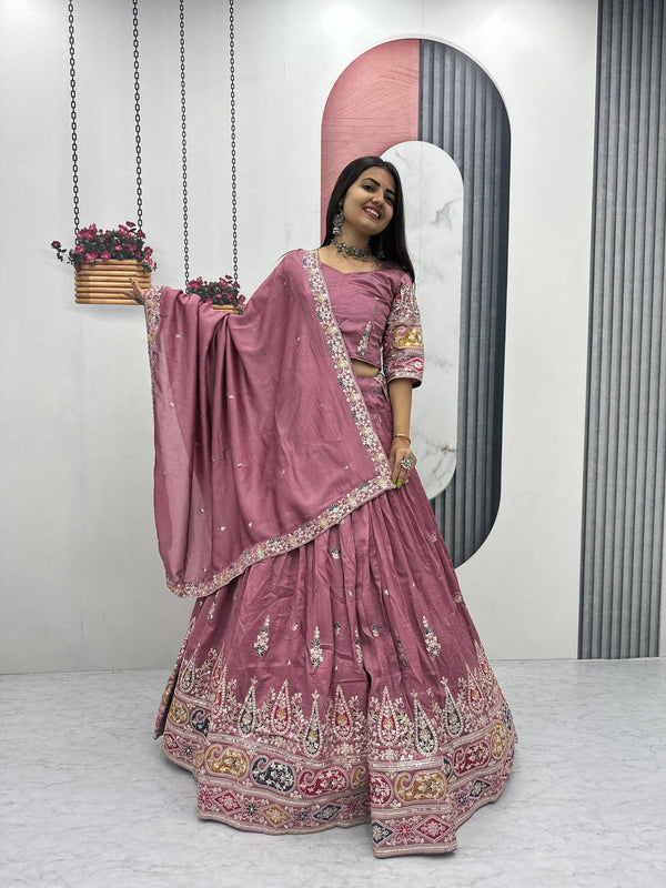 Palak Noor Teal Embroidered Lehenga Choli