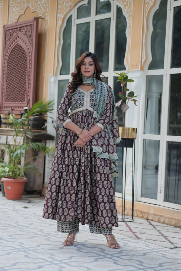 Hetvi Beautiful Pure Cotton Anarkali Suit